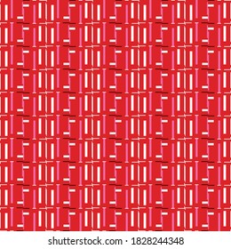 Vector seamless pattern texture background with geometric shapes, colored in red, white, pink and black colors.