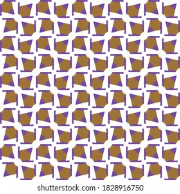 Vector seamless pattern texture background with geometric shapes, colored in brown, purple and white colors.