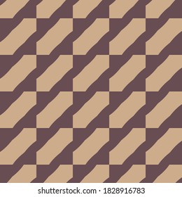 Vector seamless pattern texture background with geometric shapes, colored in brown colors.