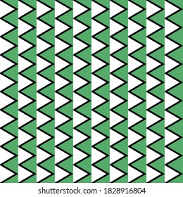 Vector seamless pattern texture background with geometric shapes, colored in green, white and black colors.