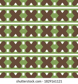 Vector seamless pattern texture background with geometric shapes, colored in brown, green and white colors.