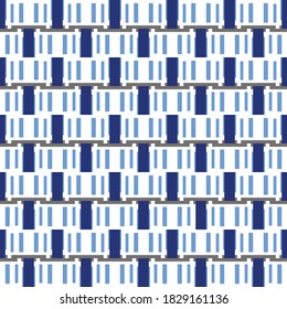 Vector seamless pattern texture background with geometric shapes, colored in blue, grey and white colors.