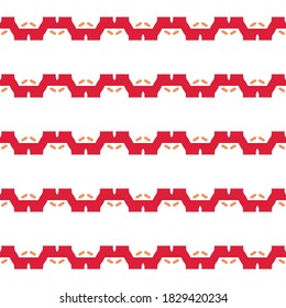 Vector seamless pattern texture background with geometric shapes, colored in red, orange and white colors.