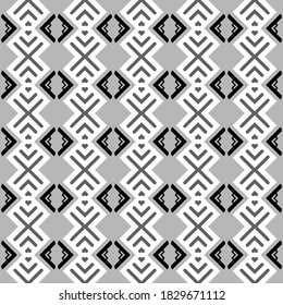 Vector seamless pattern texture background with geometric shapes in grey, white and black colors.