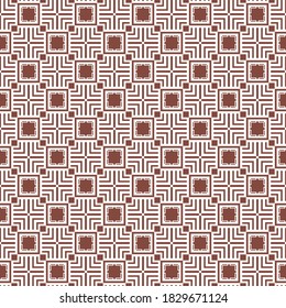 Vector seamless pattern texture background with geometric shapes, colored in brown and white colors.