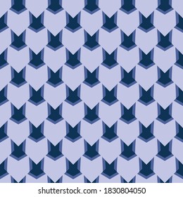 Vector seamless pattern texture background with geometric shapes, colored in blue colors.