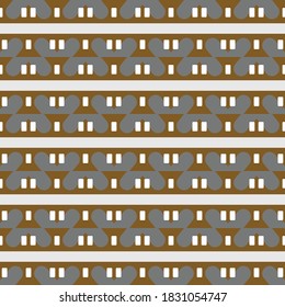 Vector seamless pattern texture background with geometric shapes, colored in brown, grey and white colors.