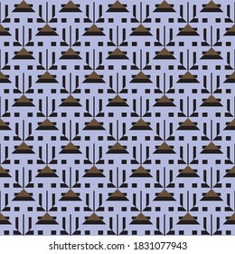 Vector seamless pattern texture background with geometric shapes, colored in blue, brown and black colors.