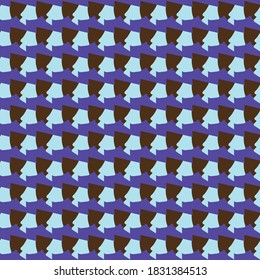 Vector seamless pattern texture background with geometric shapes, colored in blue and brown colors.