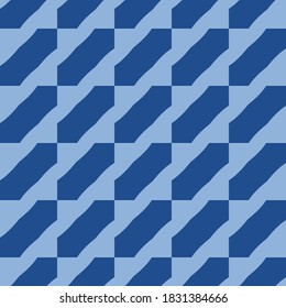 Vector seamless pattern texture background with geometric shapes, colored in blue colors.