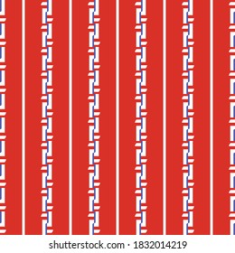 Vector seamless pattern texture background with geometric shapes, colored in red, blue and white colors.