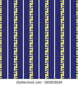 Vector seamless pattern texture background with geometric shapes, colored in blue, yellow and white colors.