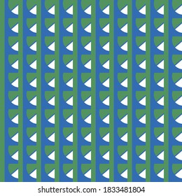 Vector seamless pattern texture background with geometric shapes, colored in green, blue and white colors.