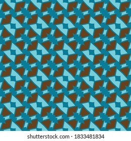 Vector seamless pattern texture background with geometric shapes, colored in blue and brown colors.