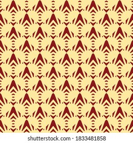 Vector seamless pattern texture background with geometric shapes, colored in red and yellow colors.
