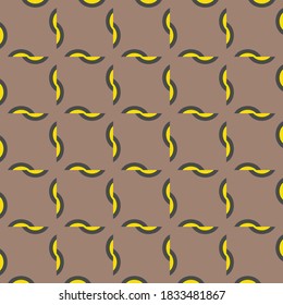 Vector seamless pattern texture background with geometric shapes, colored in brown, yellow and grey colors.