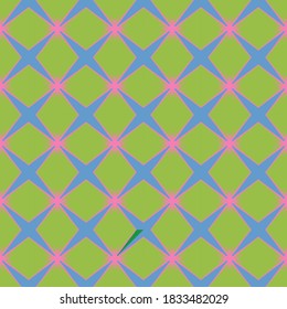 Vector seamless pattern texture background with geometric shapes, colored in blue, green and pink colors.