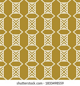 Vector seamless pattern texture background with geometric shapes, colored in gold and white colors.