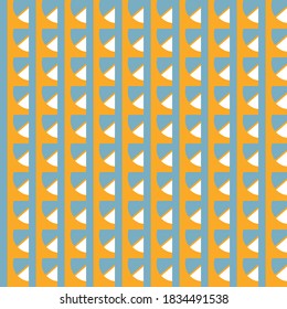 Vector seamless pattern texture background with geometric shapes, colored in yellow, blue and white colors.