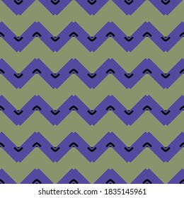 Vector seamless pattern texture background with geometric shapes, colored in green, purple and black colors.