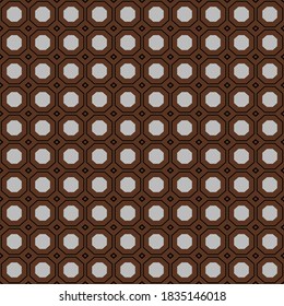 Vector seamless pattern texture background with geometric shapes, colored in brown, black and grey colors.