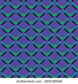 Vector seamless pattern texture background with geometric shapes, colored in purple, blue, green and black colors.