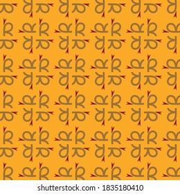Vector seamless pattern texture background with geometric shapes, colored in orange, red and brown colors.