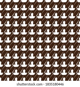 Vector seamless pattern texture background with geometric shapes, colored in brown and white colors.