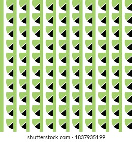 Vector seamless pattern texture background with geometric shapes, colored in green, black and white colors.
