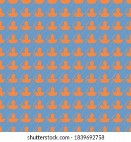 Vector seamless pattern texture background with geometric shapes, colored in blue and orange colors.