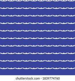 Vector seamless pattern texture background with geometric shapes, colored in blue and white colors.