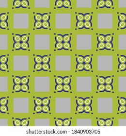 Vector seamless pattern texture background with geometric shapes, colored in grey, green, blue and white colors.