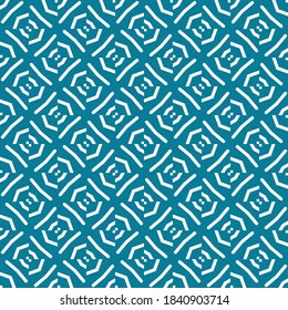 Vector seamless pattern texture background with geometric shapes, colored in blue and white colors.