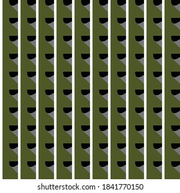 Vector seamless pattern texture background with geometric shapes, colored in green, grey, black and white colors.