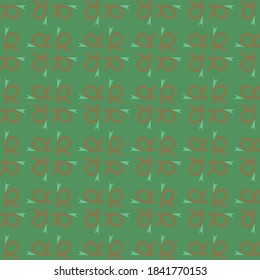 Vector seamless pattern texture background with geometric shapes, colored in green and brown colors.