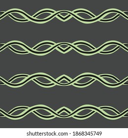 Vector seamless pattern, texture background. Hand drawn and colored in green, black and dark grey colors.