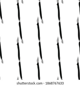 Vector seamless pattern, texture background. Hand drawn black and grey colored shapes on white background.