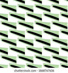 Vector seamless pattern, texture background. Hand drawn, green, black and white colored.