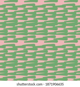 Vector seamless pattern, texture background. Hand drawn and green, pink colored
