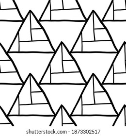 Vector seamless pattern, texture background. Hand drawn and white, black colors