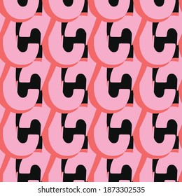 Vector seamless pattern, texture background. Hand drawn and pink, black, red colors.