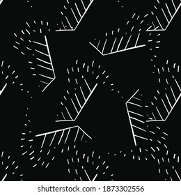 Vector seamless pattern, texture background. Hand drawn and black, white colors.