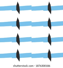 Vector seamless pattern, texture background. Hand drawn and blue, black, white colors.