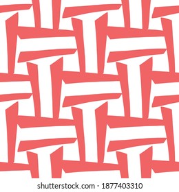 Vector seamless pattern, texture background. Hand drawn, red and white colors.