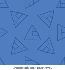 Vector seamless pattern, texture background. Hand drawn and blue colors.