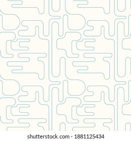 Vector seamless pattern. Texture with curved lines. Technical scheme.