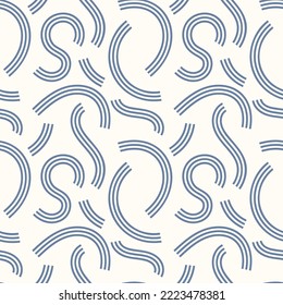 Vector seamless pattern. Texture of curves, twisted lines. Background with colored stripes.