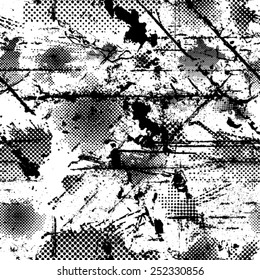 Vector Seamless Pattern. Texture with Grunge Elements.