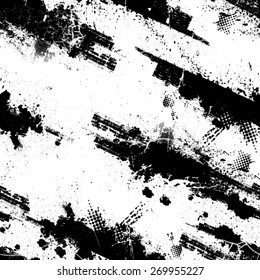 Vector Seamless Pattern . Texture with Grunge Elements . 