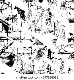 Vector Seamless Pattern .  Texture with Grunge Elements . 